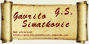 Gavrilo Simatković vizit kartica